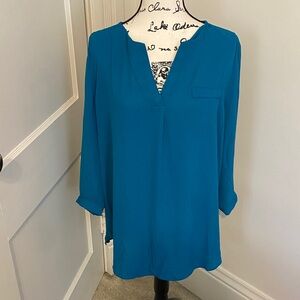 Sami & Jo Teal V-Neck Blouse